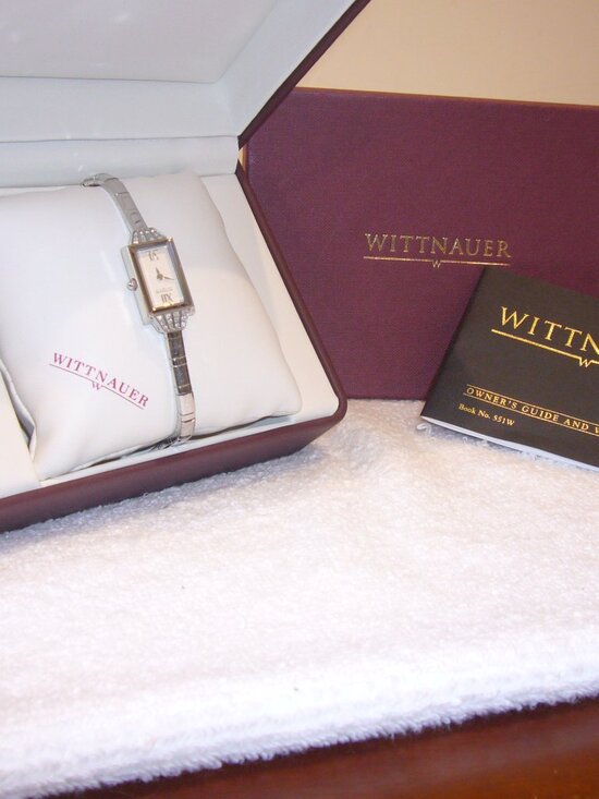 Wittnauer Rectangular Ladies A6 Diamond Accent, Sapphire Crystal Watch EXCELLENT main image 4
